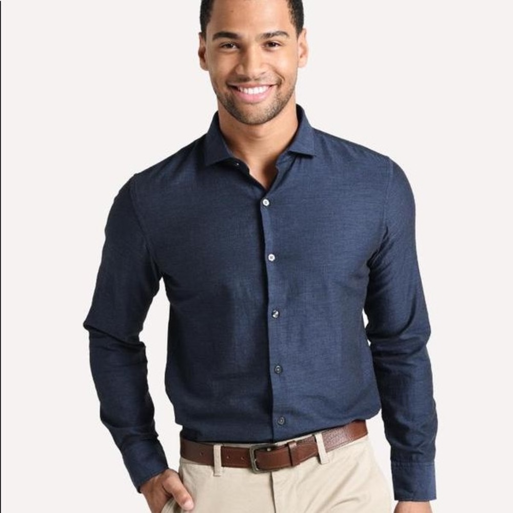 Bonobos Unbutton Down Shirt Navy Herringbone